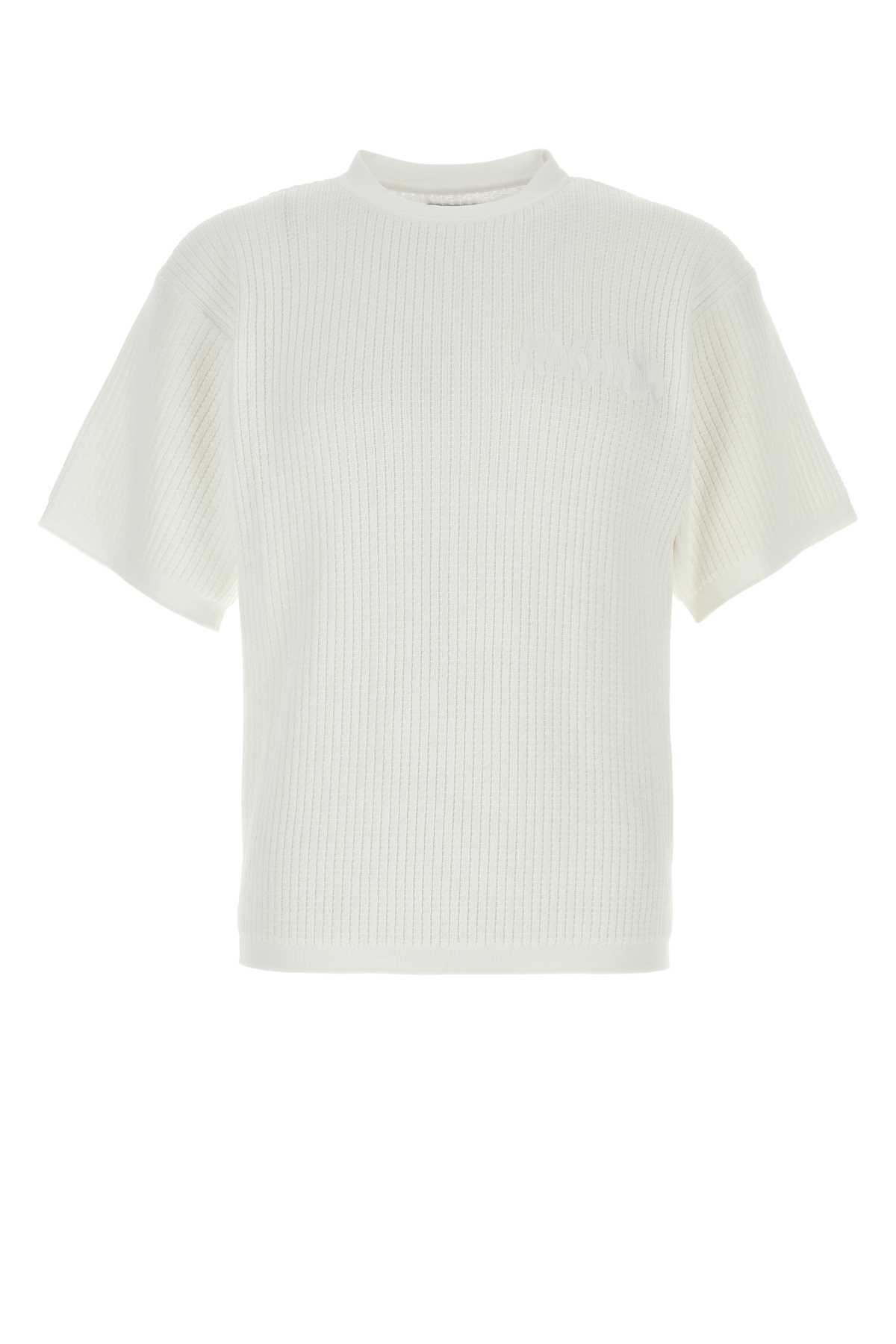 White Cotton Waffle T-shirt