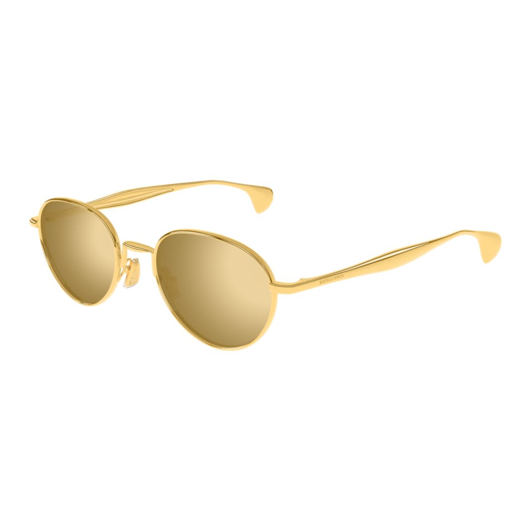 Bottega Veneta Gold-gold-gold Metal Sunglasses