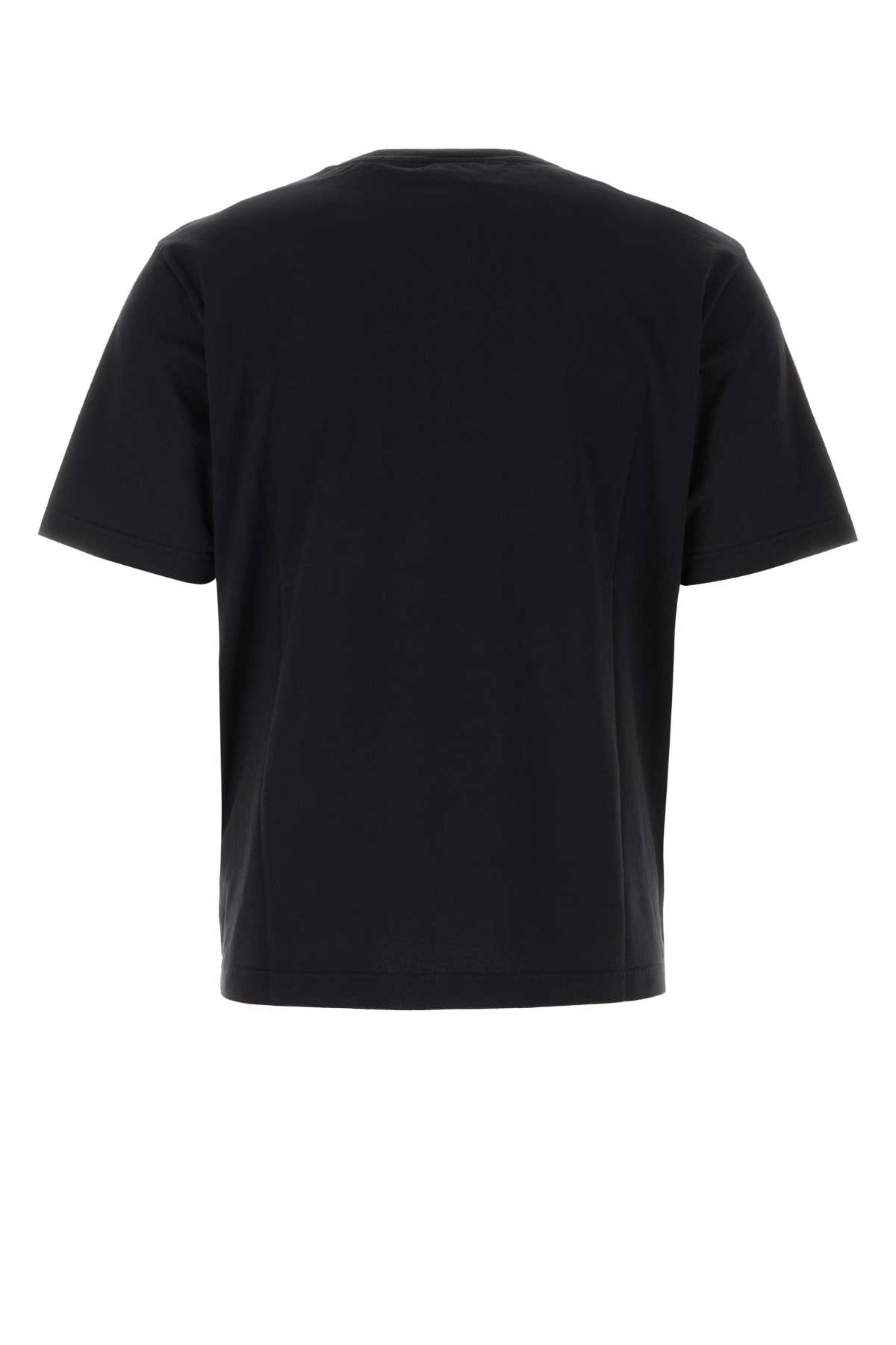 Shop Palm Angels Black Cotton T-shirt In Blackwhit