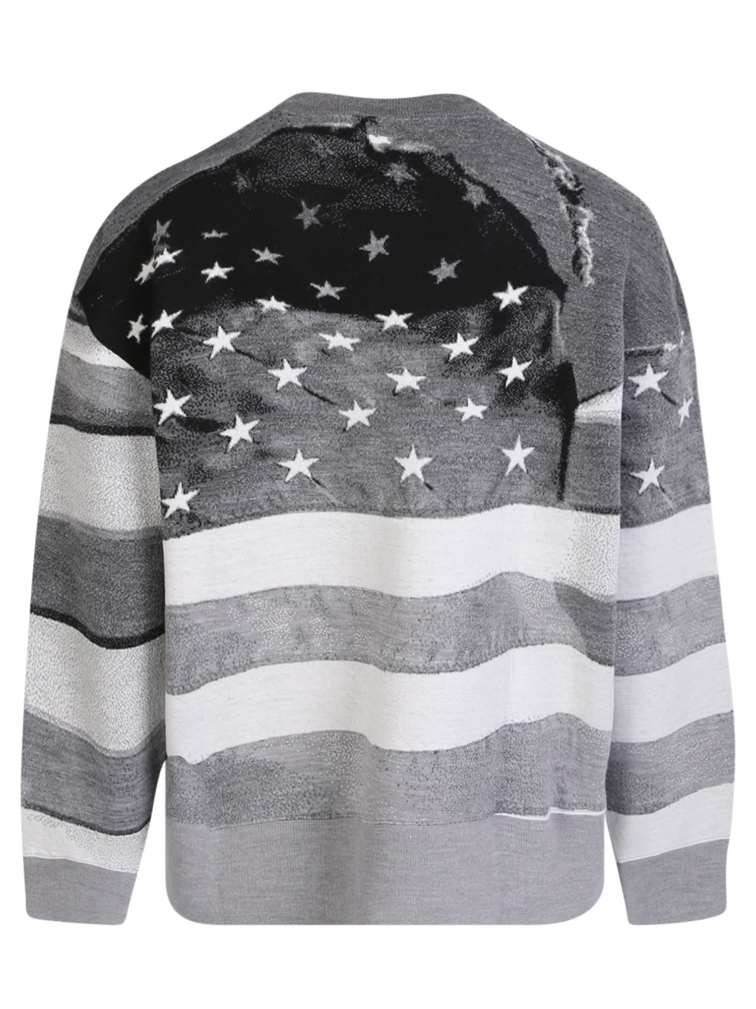 Shop Palm Angels Stars And Stripes Sweatshirt In Grey