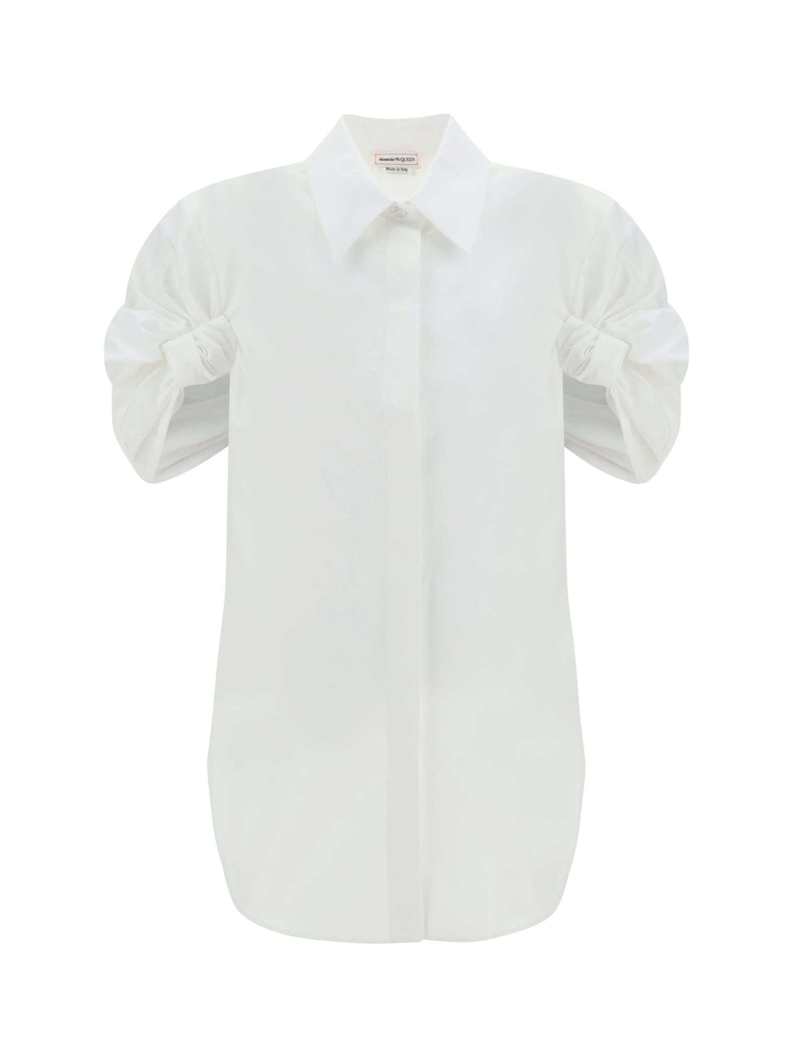 Shop Alexander Mcqueen Short Sleeve Cotton Shirt In White