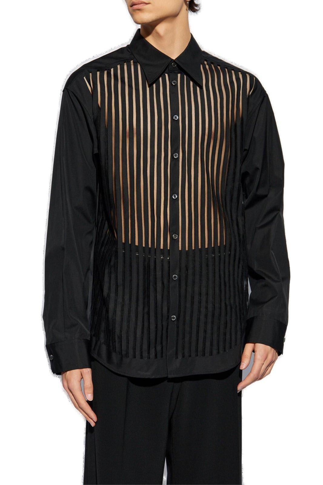 Shop Dsquared2 Striped Pattern Shirt In Black