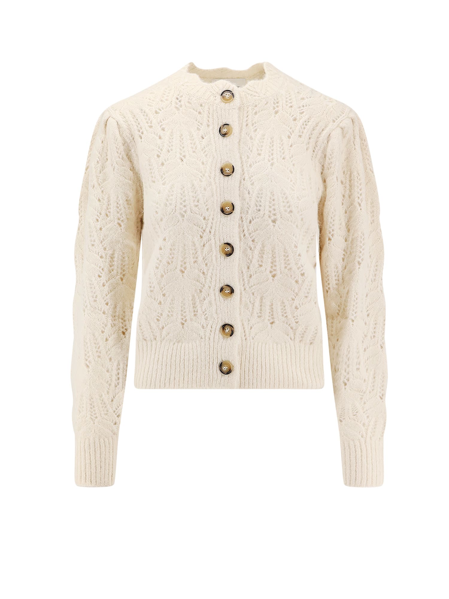 Isabel Marant Étoile Maxine Perforated Alpaca Blend Cardigan In White