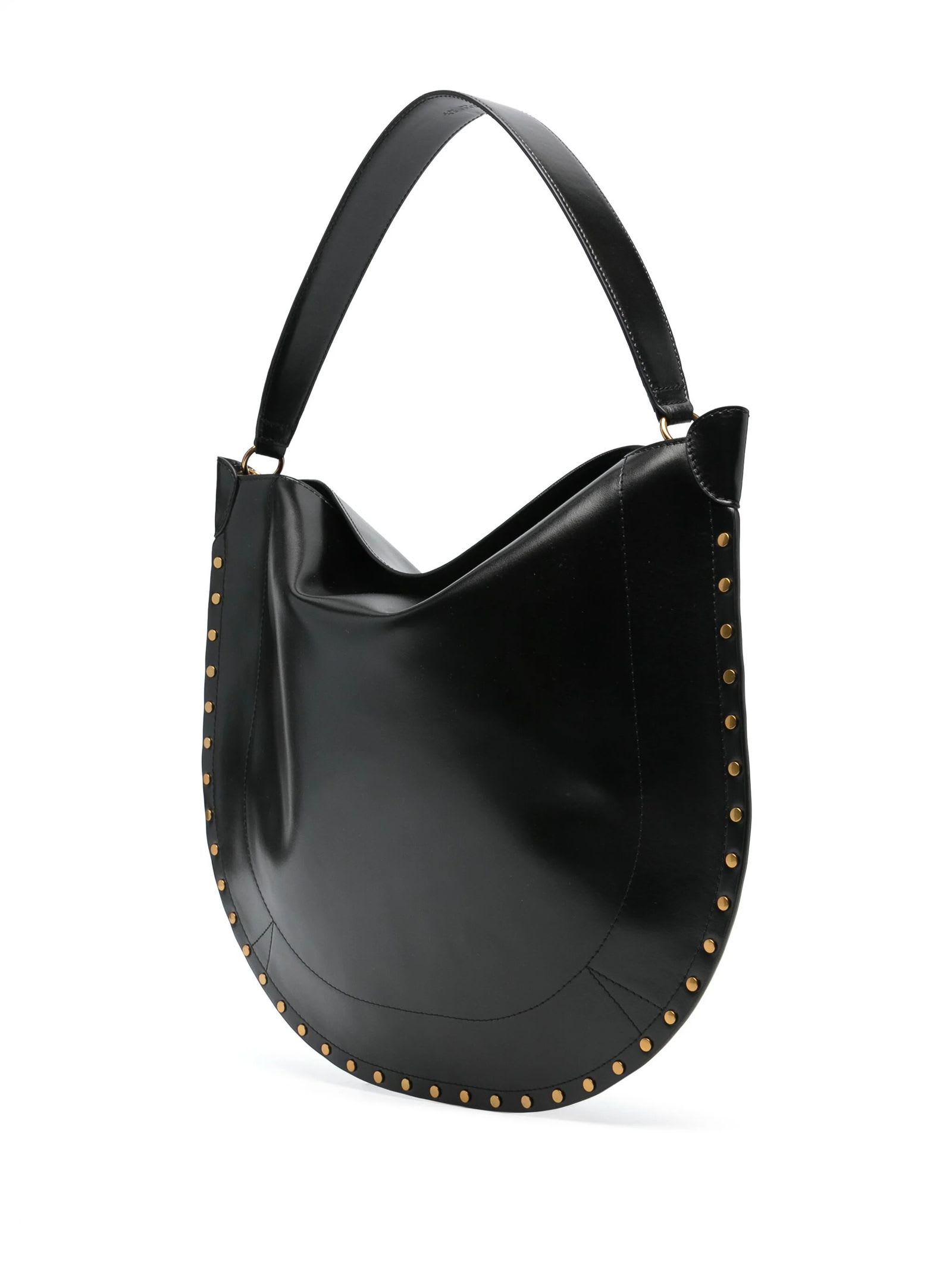 Shop Isabel Marant Shoulder Bag In Calfskin Leather In Black