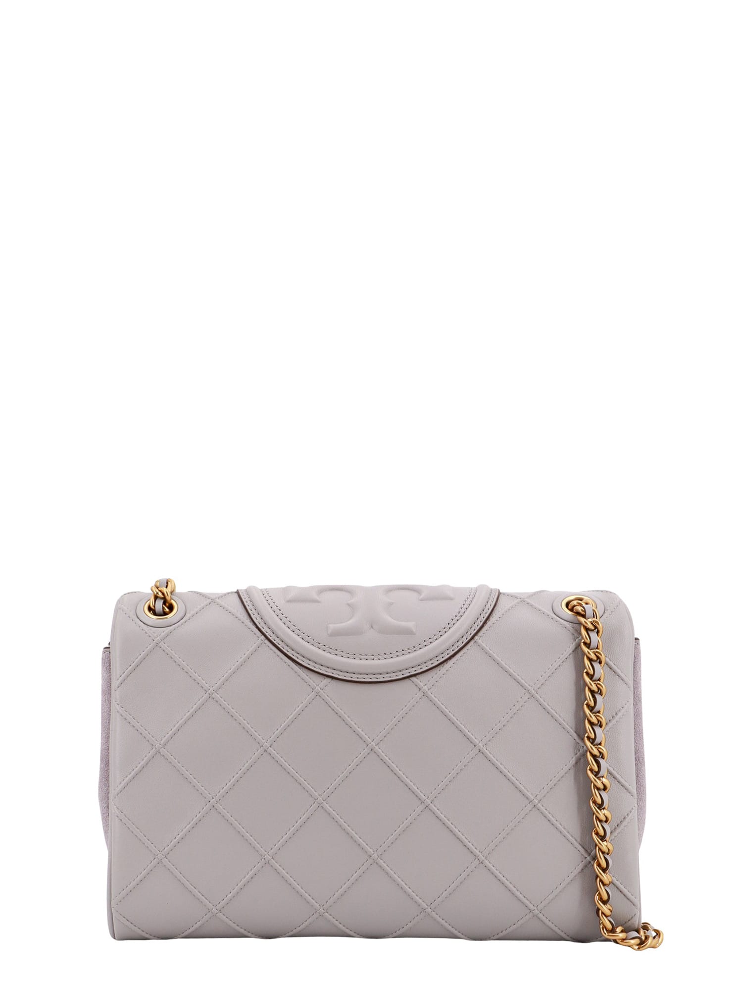 Shop Tory Burch Fleming Shoulder Bag In Grey