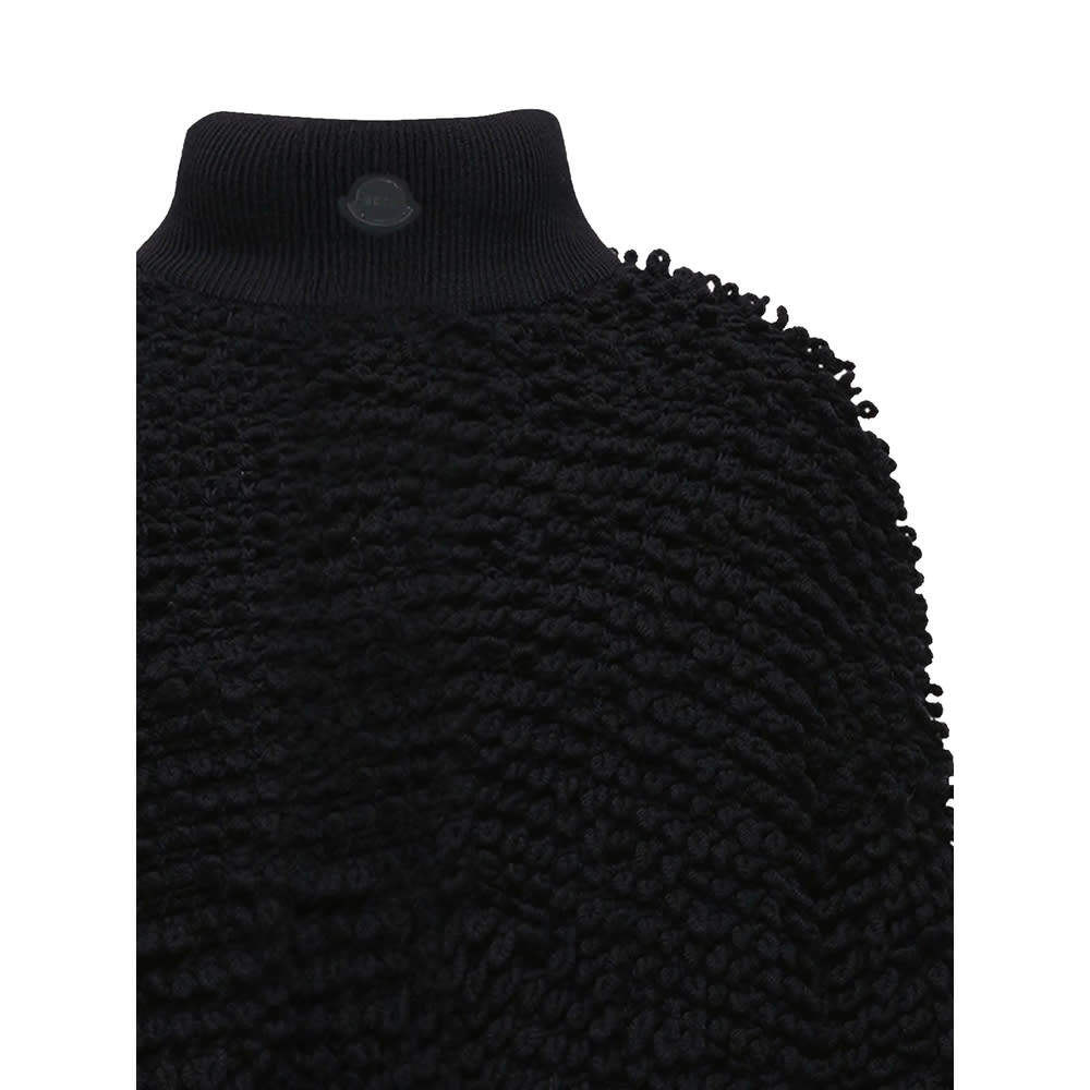 Moncler Genius X Ee72 By Edward Enninful Wool-blend Down Cardigan In Black