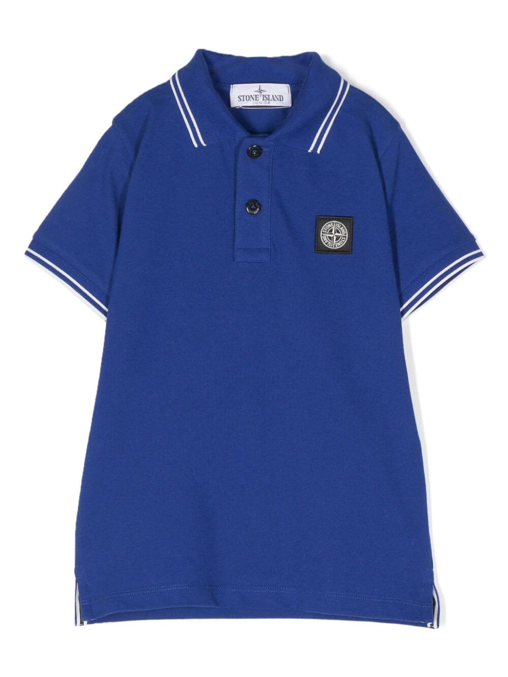 Shop Stone Island Junior Polo Shirt In Bright Blue