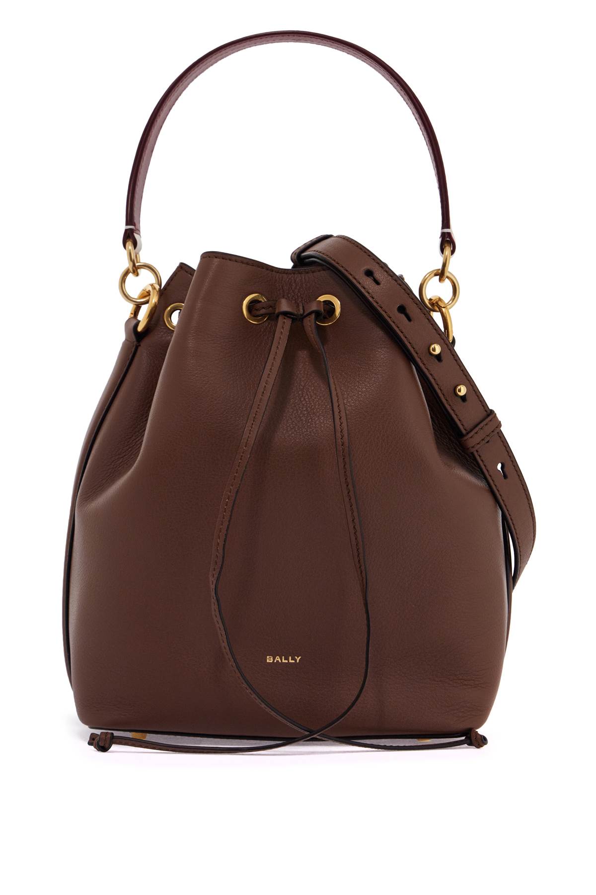 Bally Bucket Bag With Drawstring Closure In Cuero 21+oro (brown)