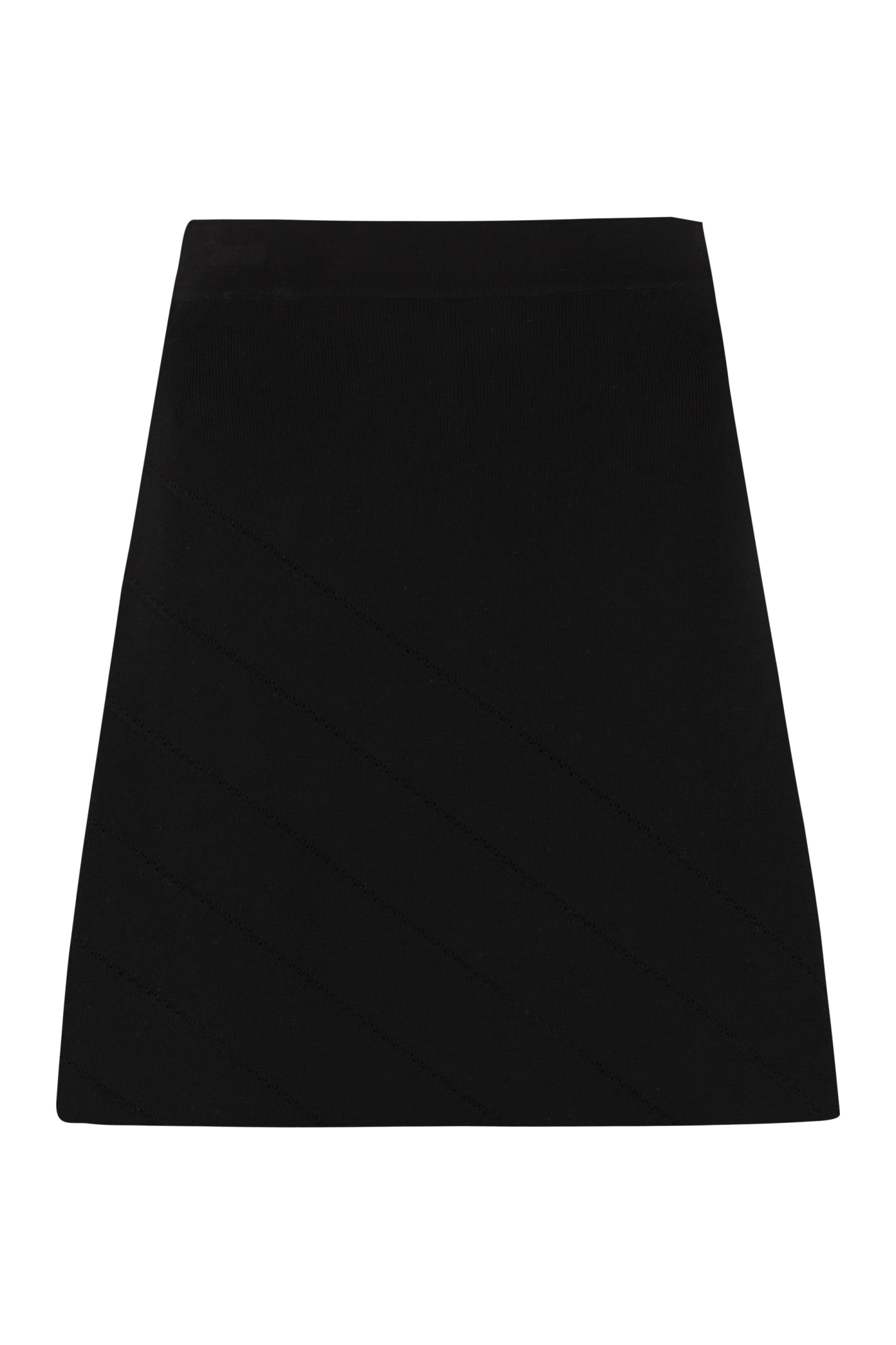 Pinko Gallinara Knitted Mini Skirt In Black