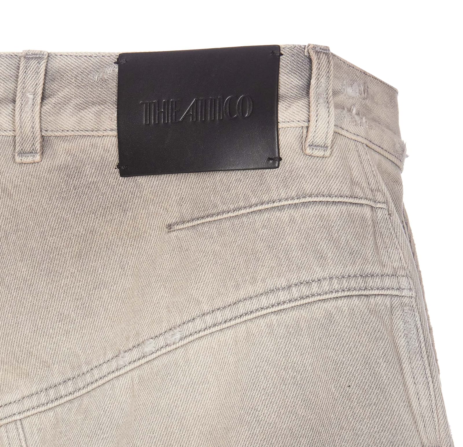 Shop Attico Long Jeans In Grey