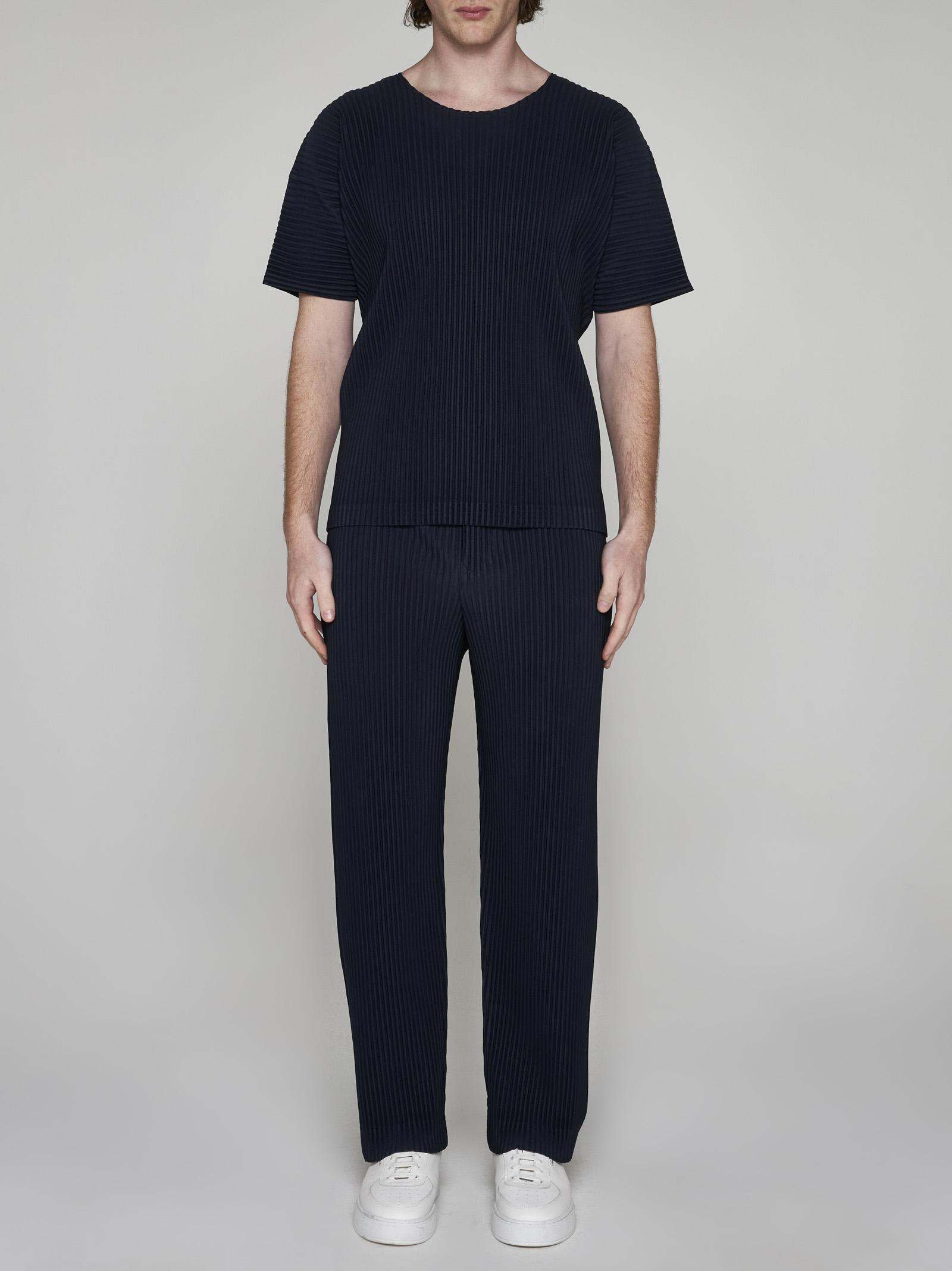 Shop Issey Miyake Pleated Fabric T-shirt In Blue