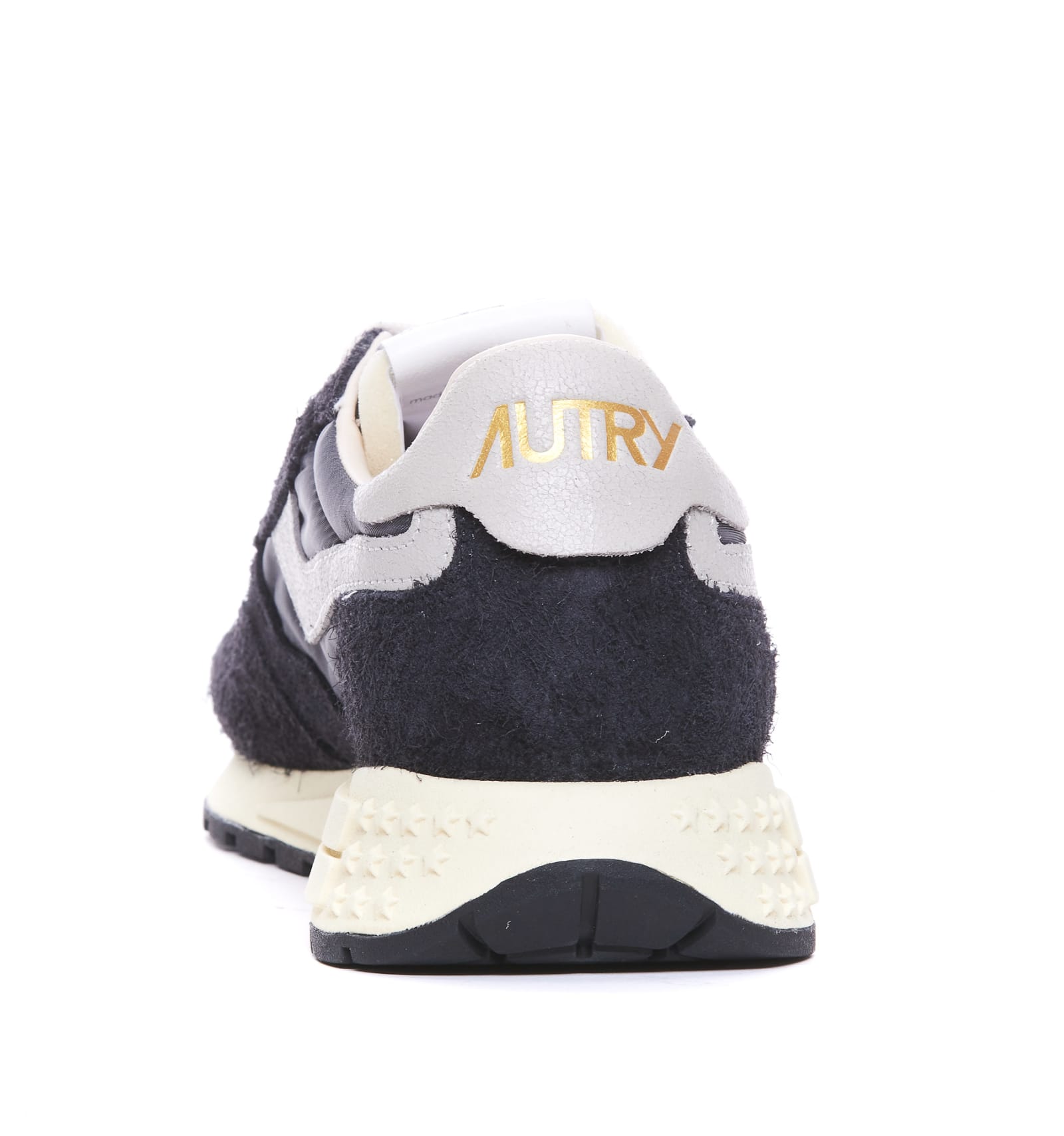 Shop Autry Reelwind Low Nylon And Suede Sneakers In White Black