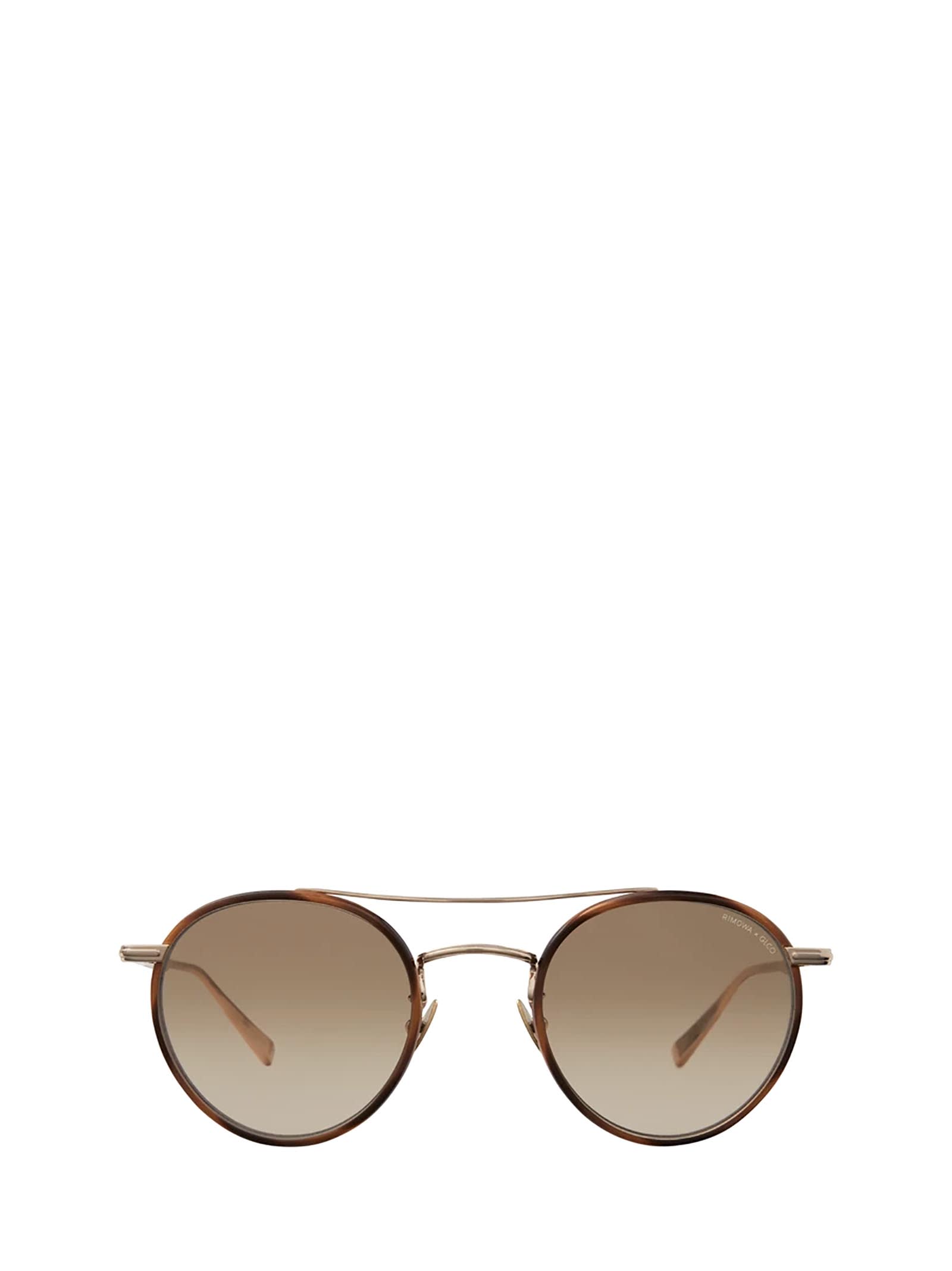 Shop Garrett Leight Rimowa X Glco Sun Demi Blonde-gold Sunglasses