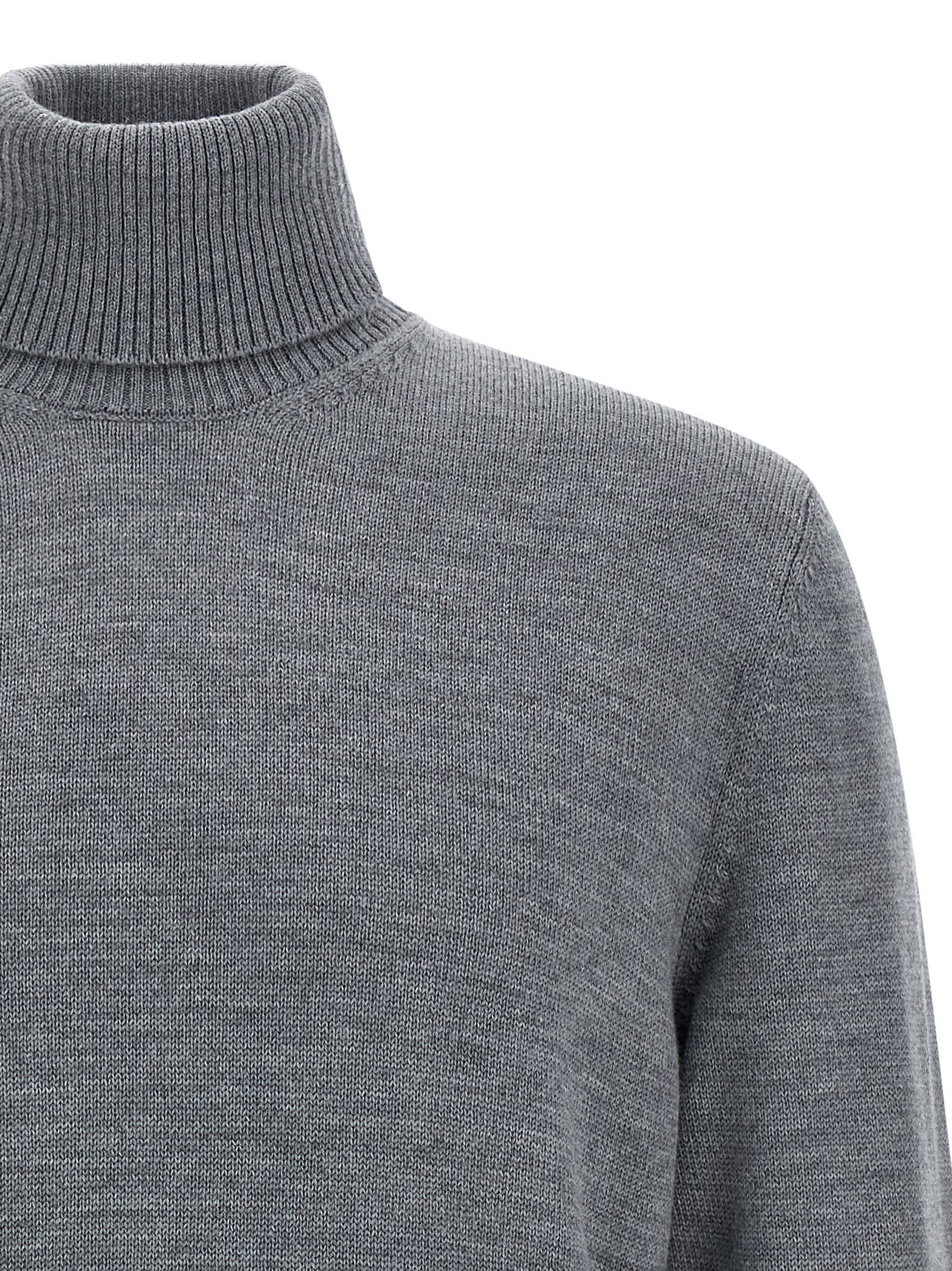 Ballantyne Wool Turtleneck Sweater In Gray