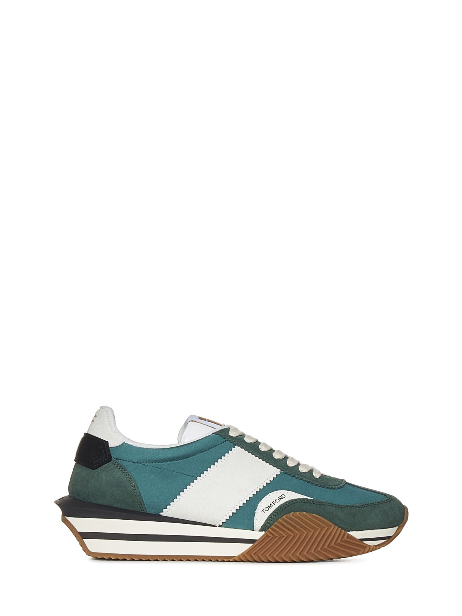 Shop Tom Ford James Sneakers In Green/cream