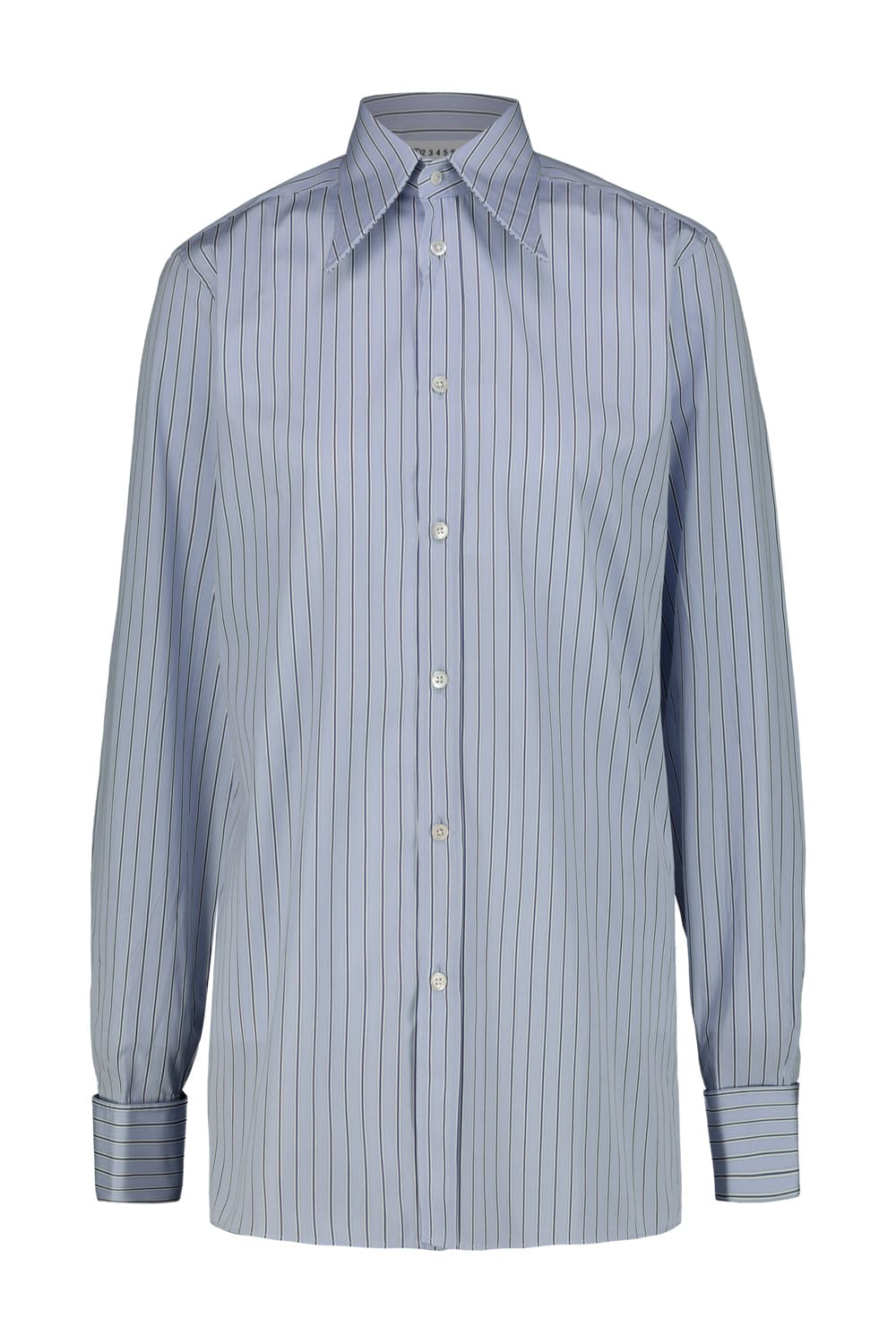 Shop Maison Margiela Oxford Shirt In F Whie / Blue