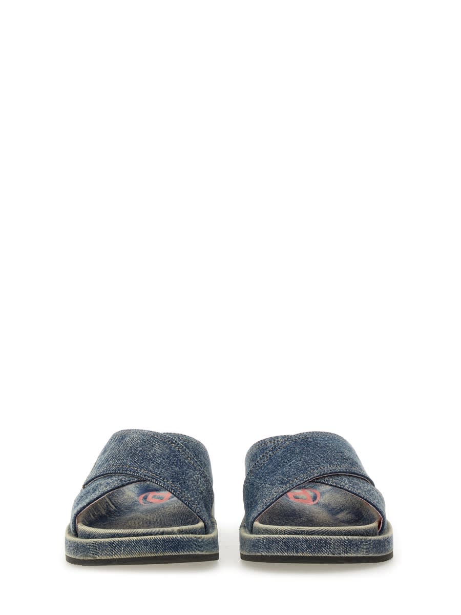Diesel Slide Sandal "cris Cros" In Blue