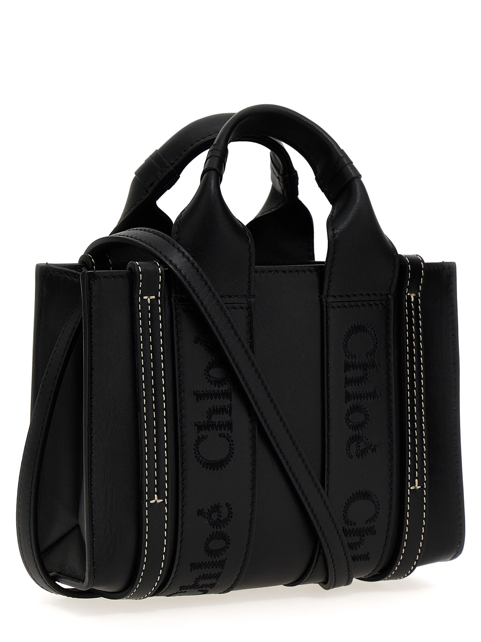 Shop Chloé Woody Mini Handbag In Black