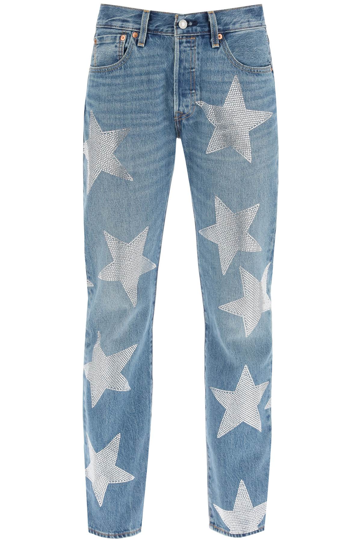 Shop Collina Strada Rhinestone Star Jeans X Levis In Silver Star (blue)