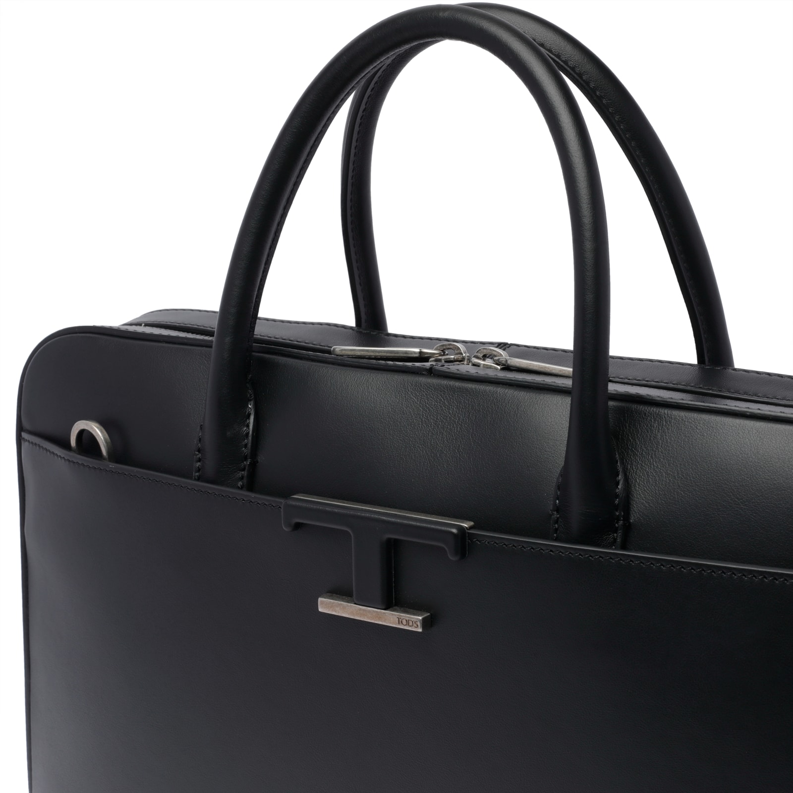 Shop Tod's Medium T Timeless Briefcase In Black