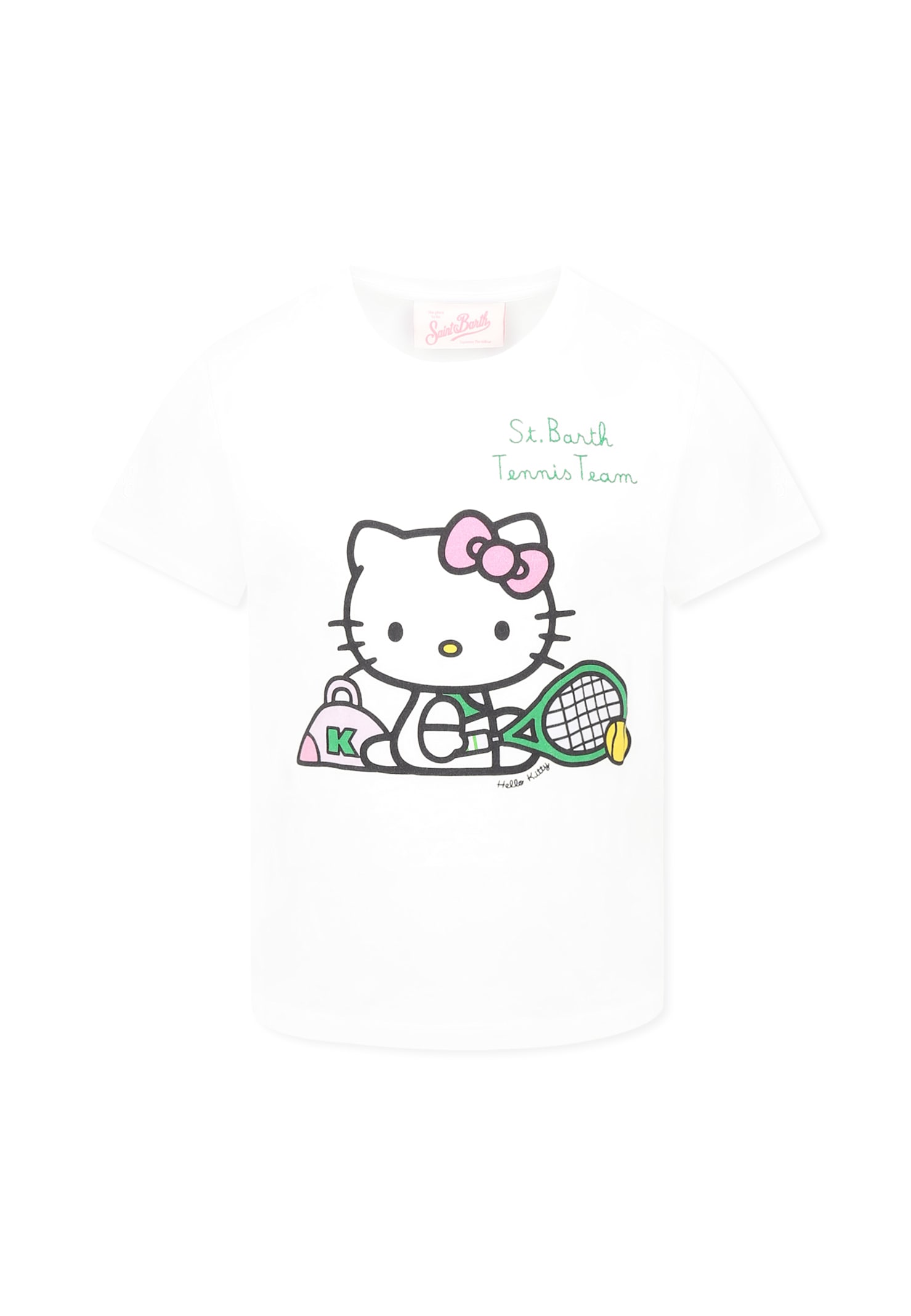 Shop Mc2 Saint Barth White T-shirt For Girl With Hello Kitty