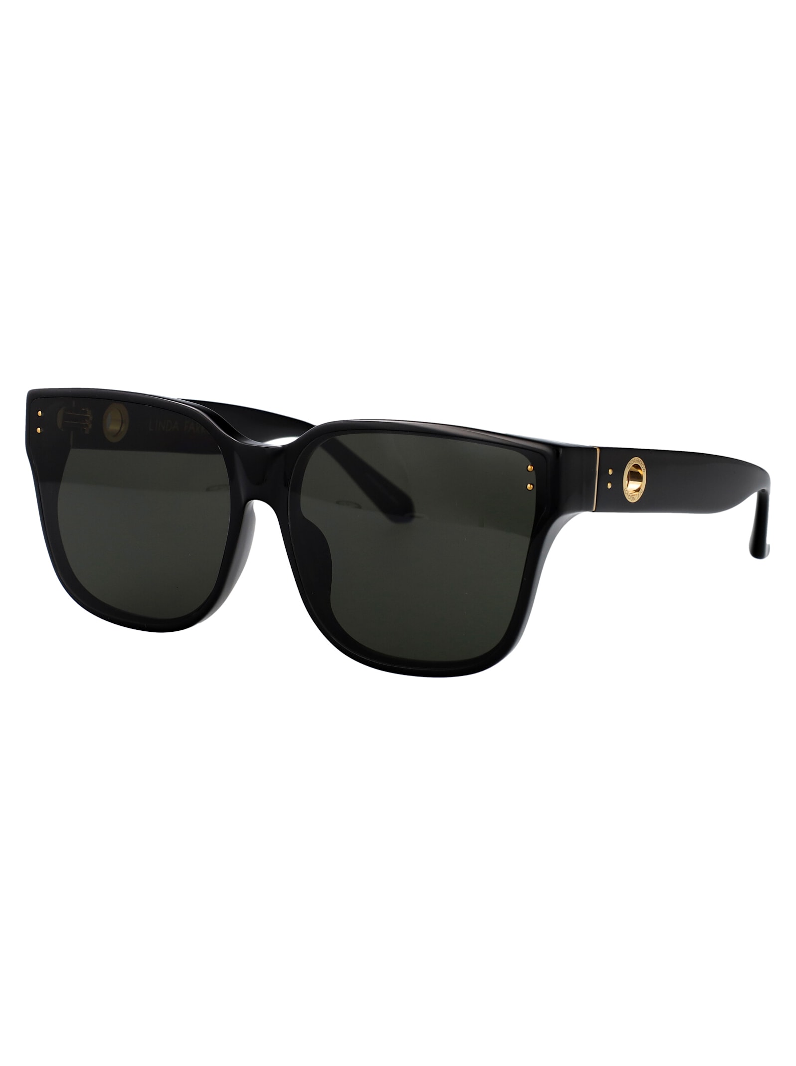 Linda Farrow Sunglasses Lfl1467 C1 Sun C1 In Black/yellowgold/grey