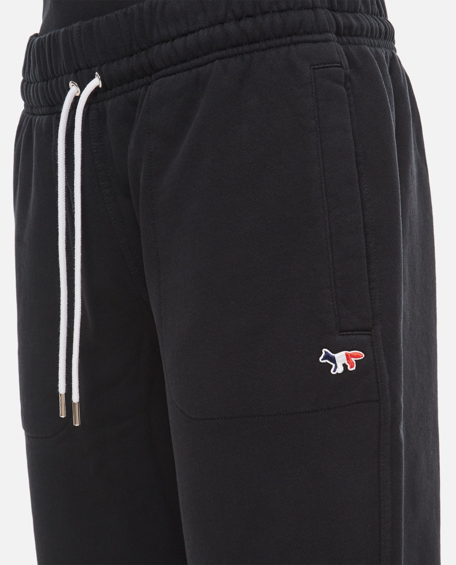 Shop Maison Kitsuné Fox Head Cotton Jogging Pants In Black