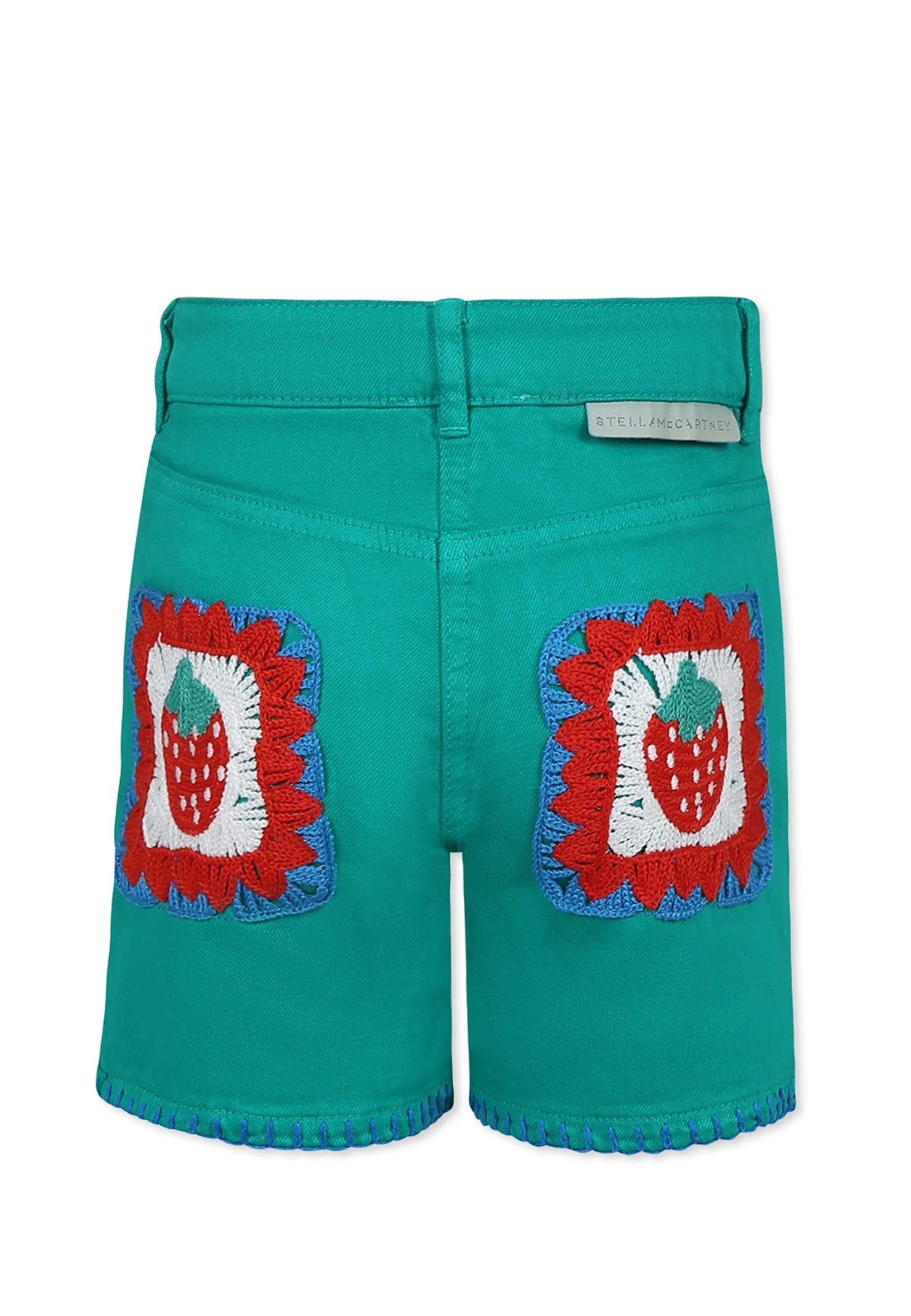 Stella Mccartney Green Shorts For Girl With Strawberry In Green