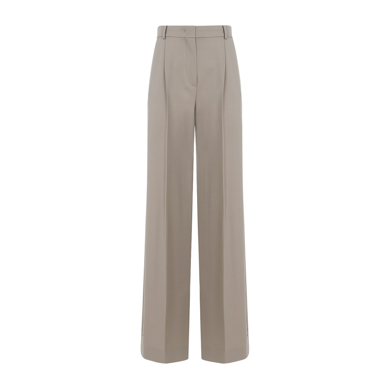 Shop Max Mara Segale Wide Leg Buttons Pants In Juta