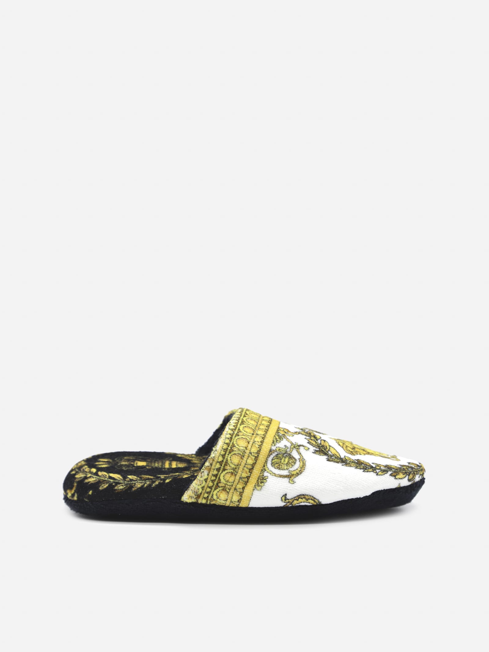 Versace Cotton Slippers With Barocco Motif