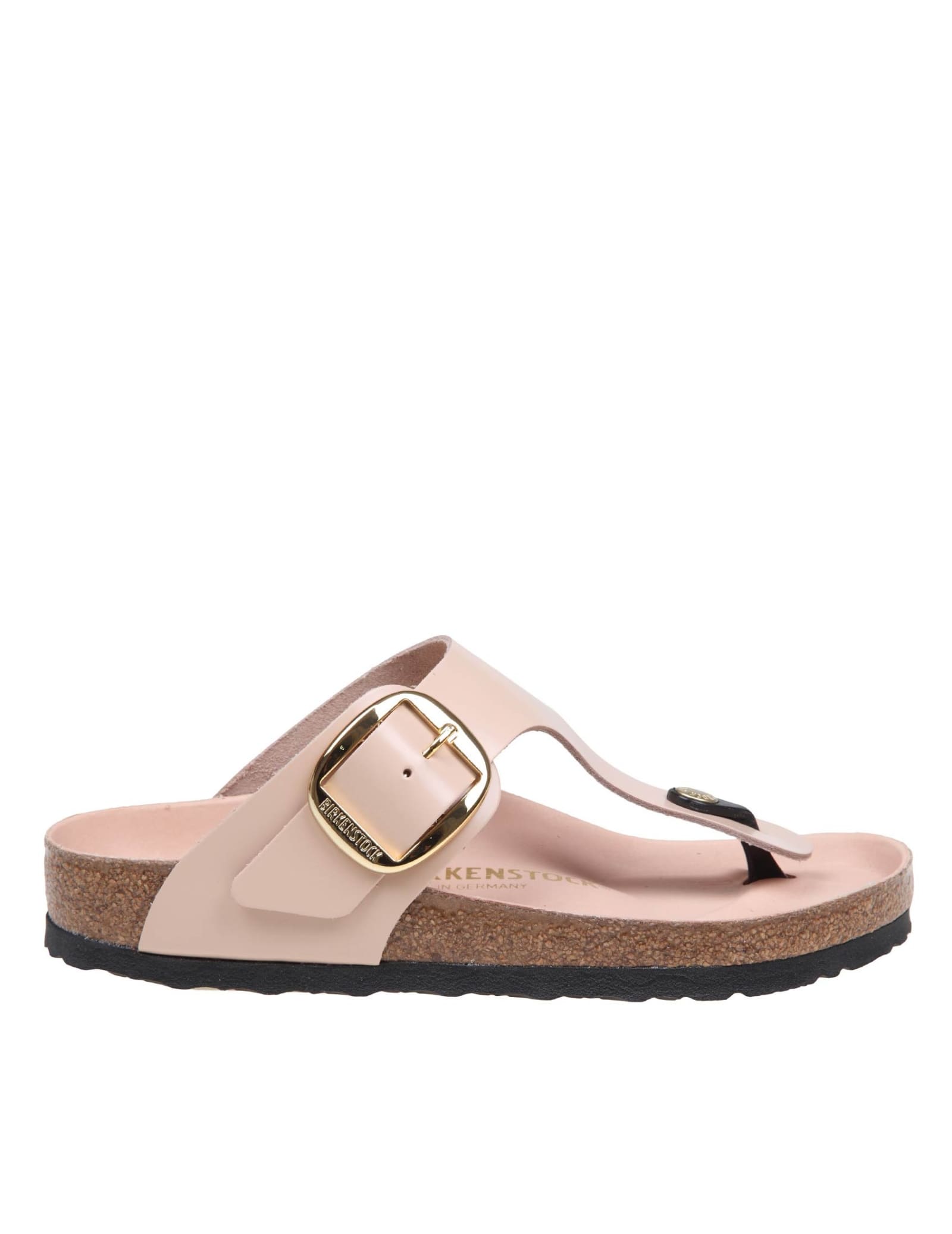 Birkenstock Gizeh Flats In Rose-pink Nubuck In Beige