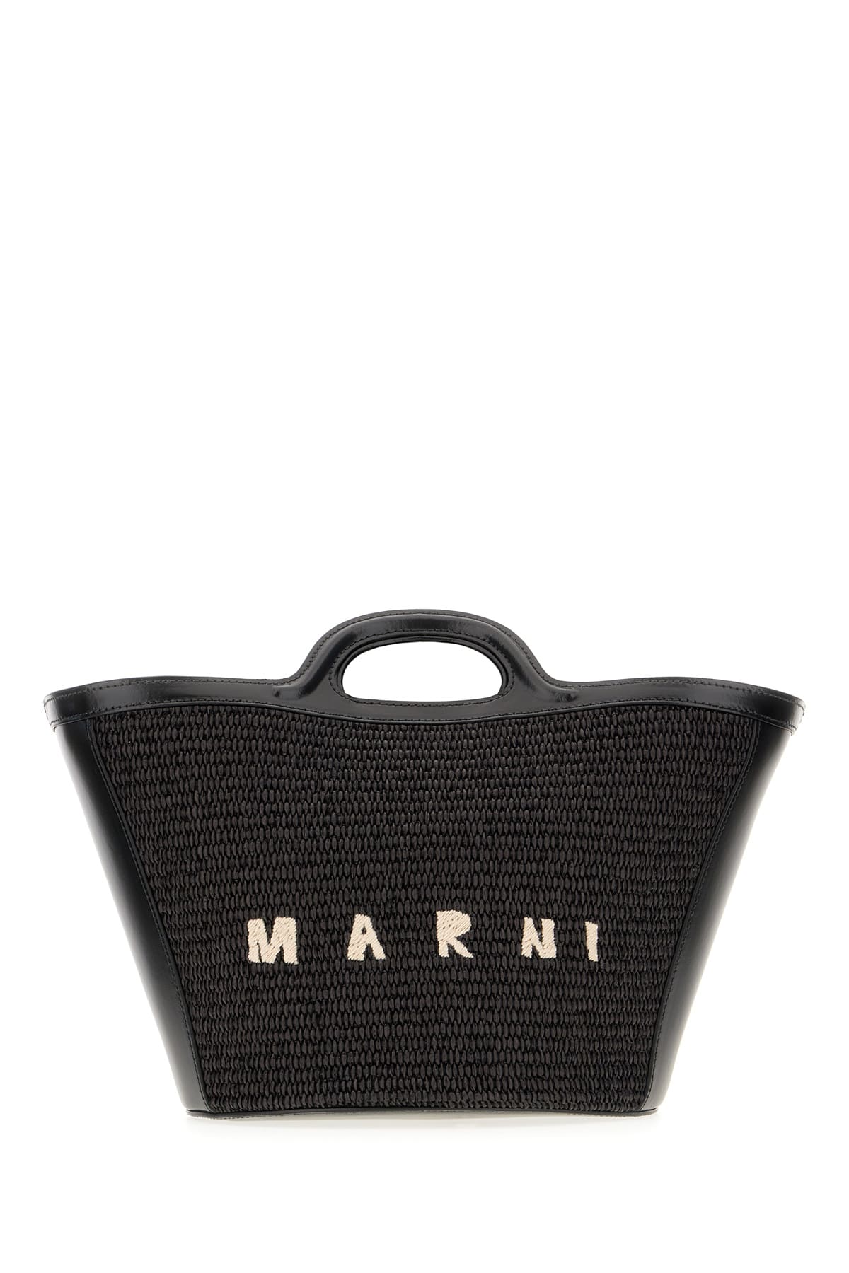 Marni Black Cotton And Nylon Handbag In 00n99