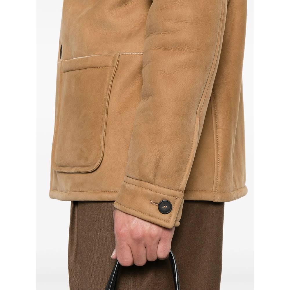 Tagliatore Leather Outerwear In Brown
