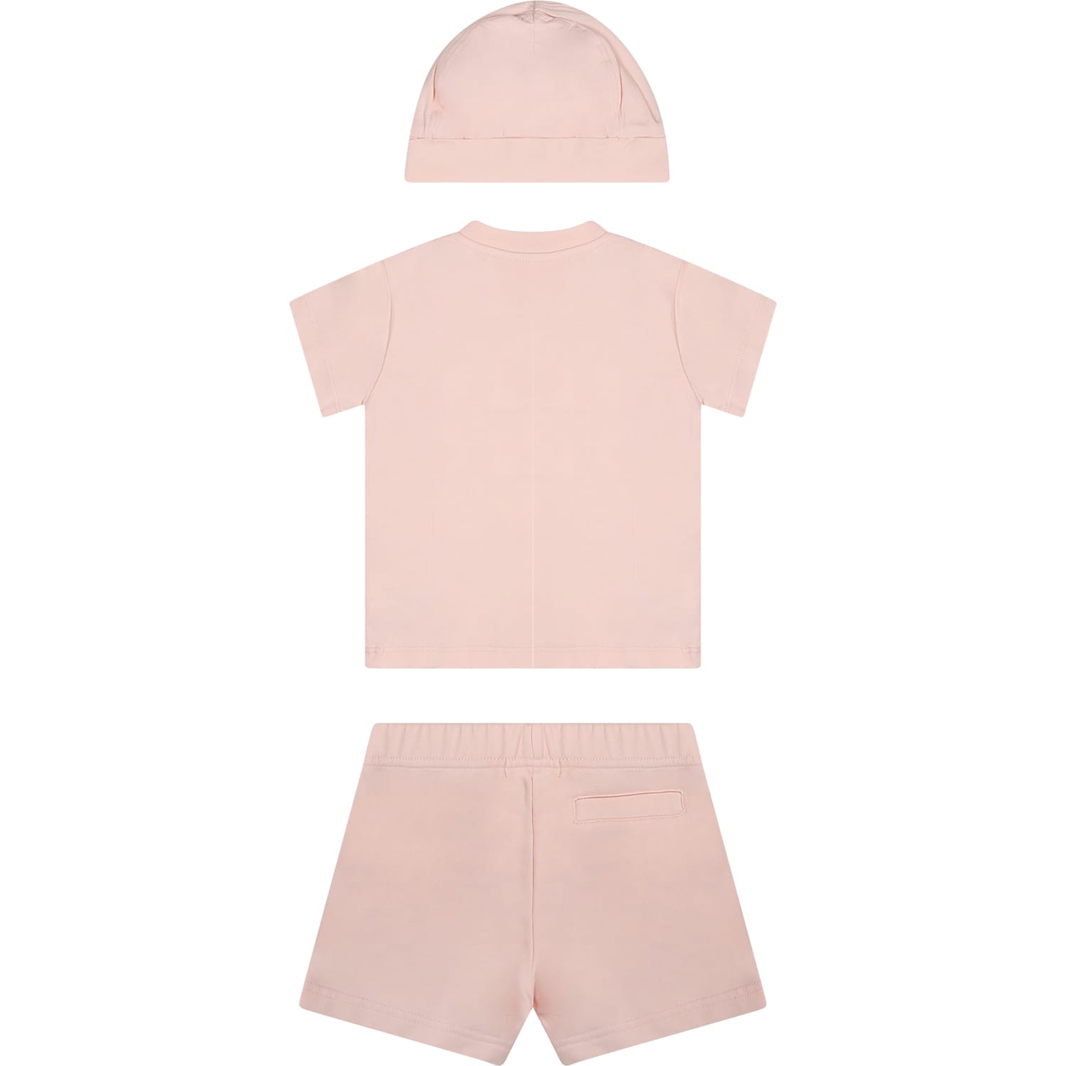 Shop Palm Angels Pink Suit For Baby Girl With Logo