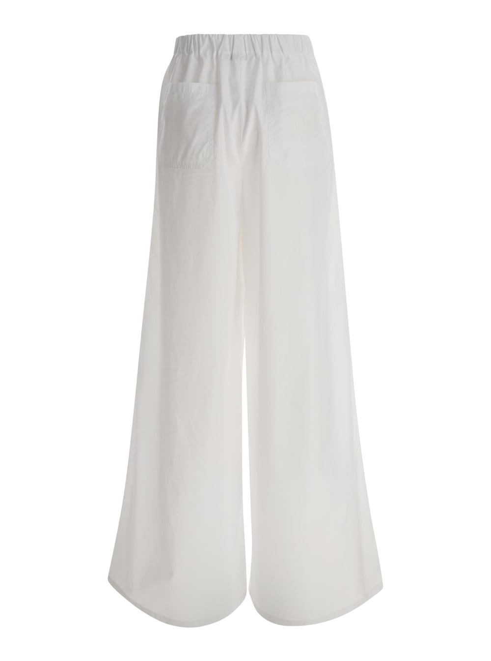 Shop Max Mara White Wide Leg Navigli Trousers In Cotton Woman