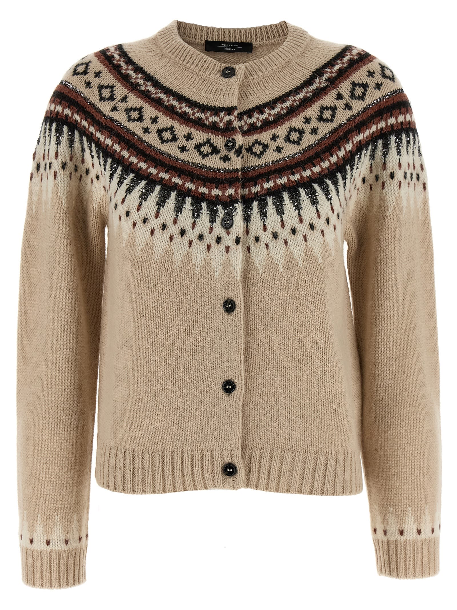 Weekend Max Mara Cabiria1234 Cardigan In Brown