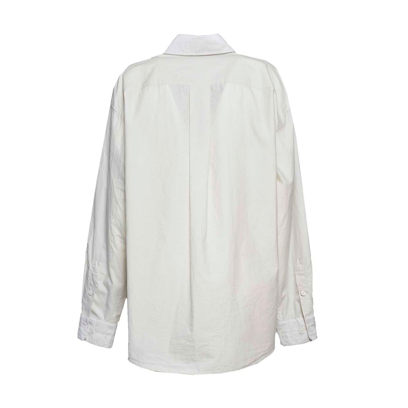 Shop Lemaire Long-sleeved Buttoned Shirt In Natural