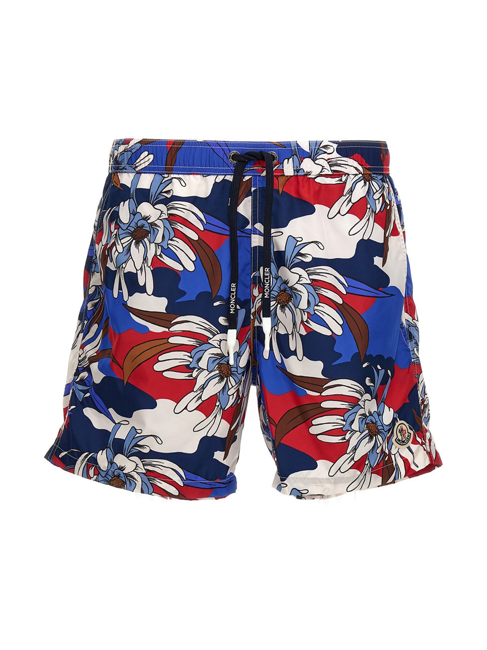 Moncler Multicolor Floral Swim Shorts In Multicolor