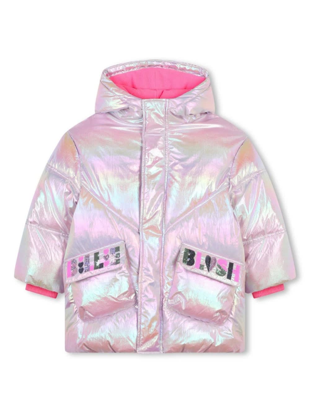 Billieblush Hooded Puffer Jacket In Pink