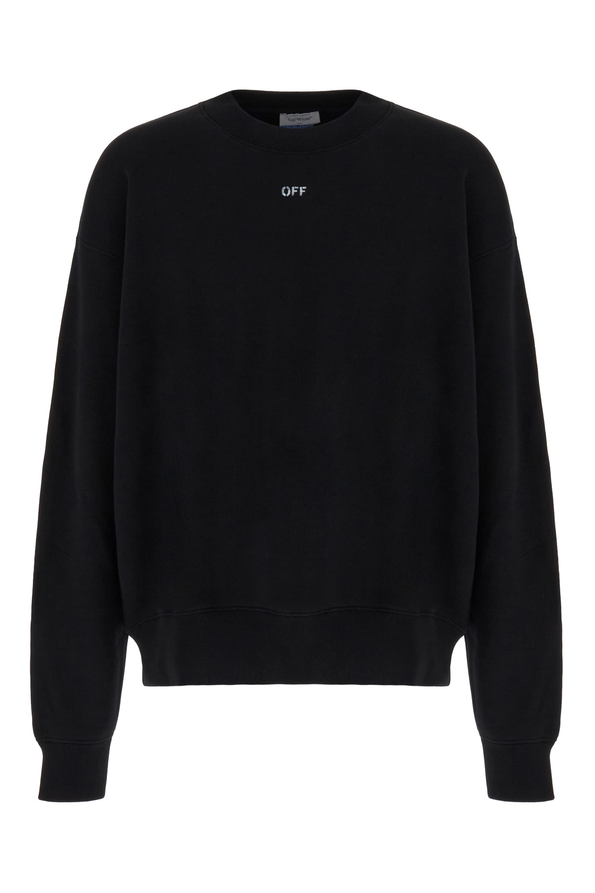 Off-white Black Stretch Cotton Sweatshirt In Nero