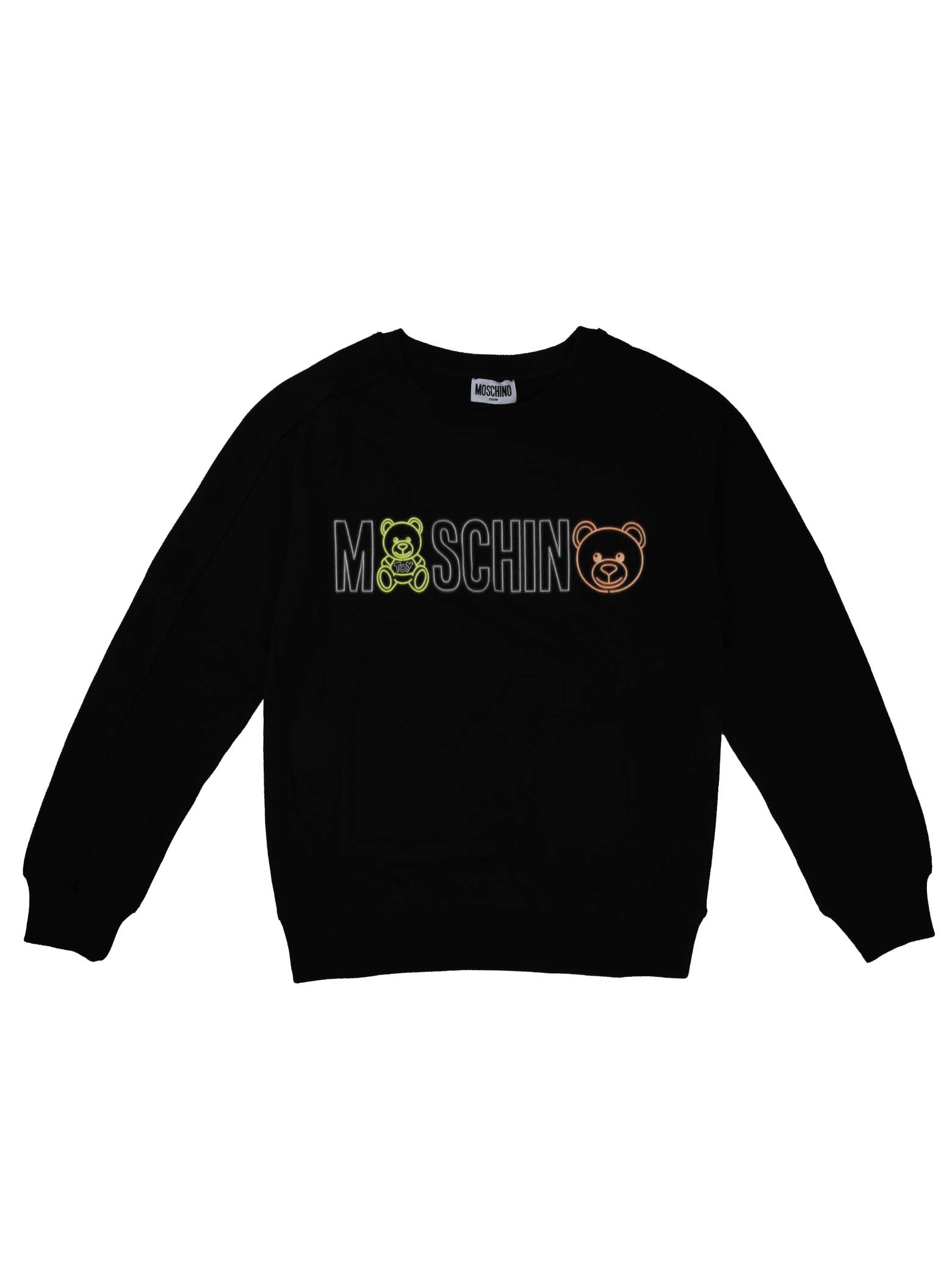 Moschino Black Crew Neck Sweatshirt With Logo Writing