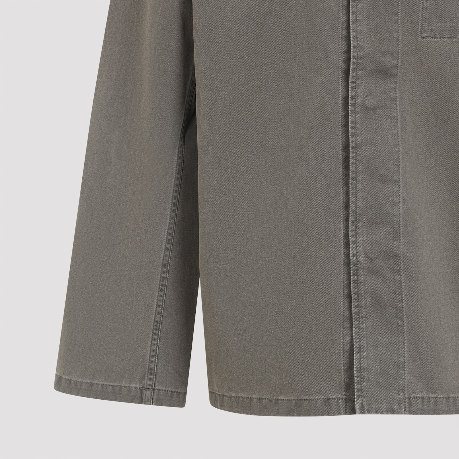 Our Legacy Straight-cut Casual Jacket With Pointed Collar In Gray