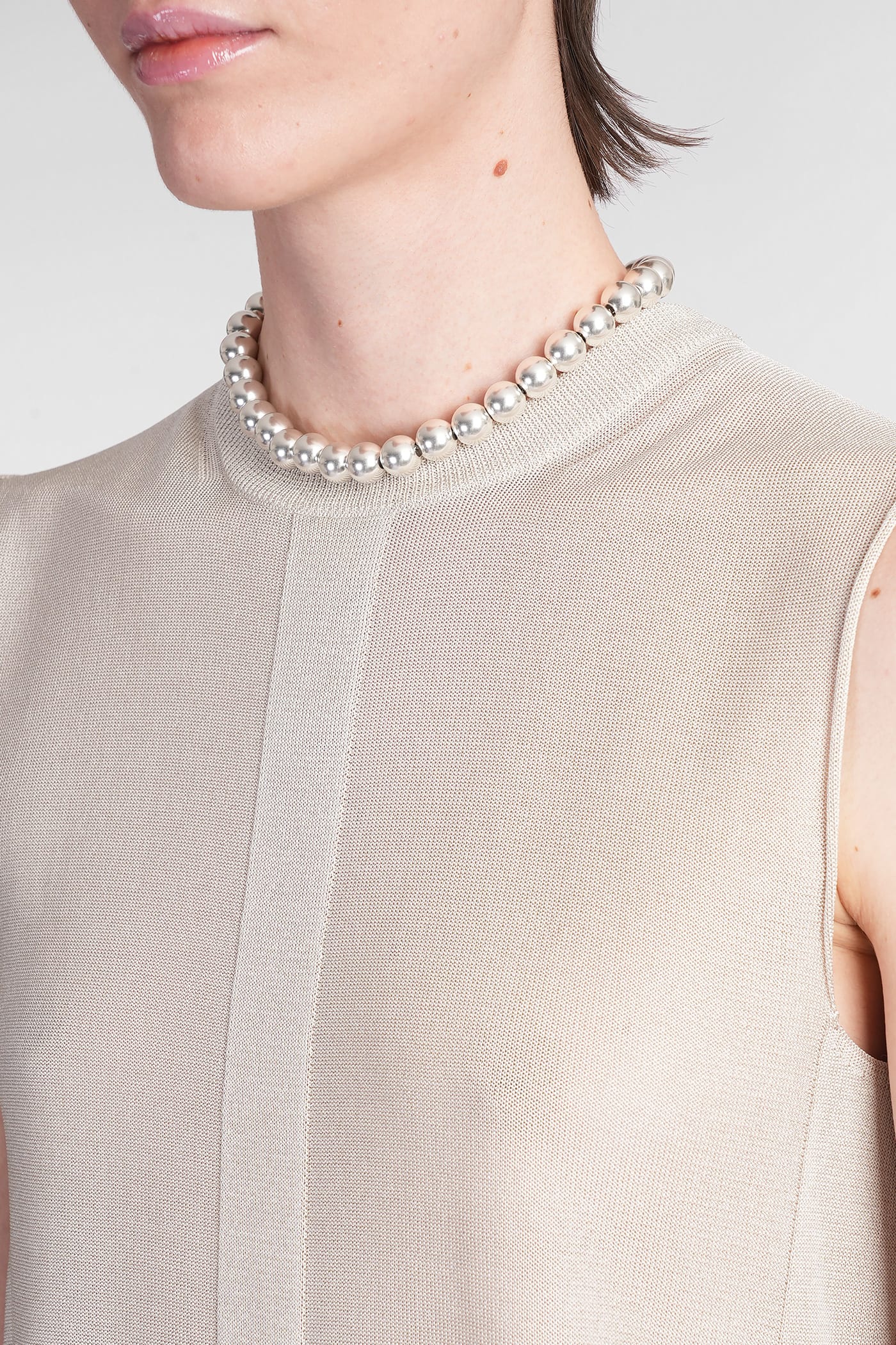Jil Sander Cn Slvs Gilet Topwear In Grey Viscose In Grey