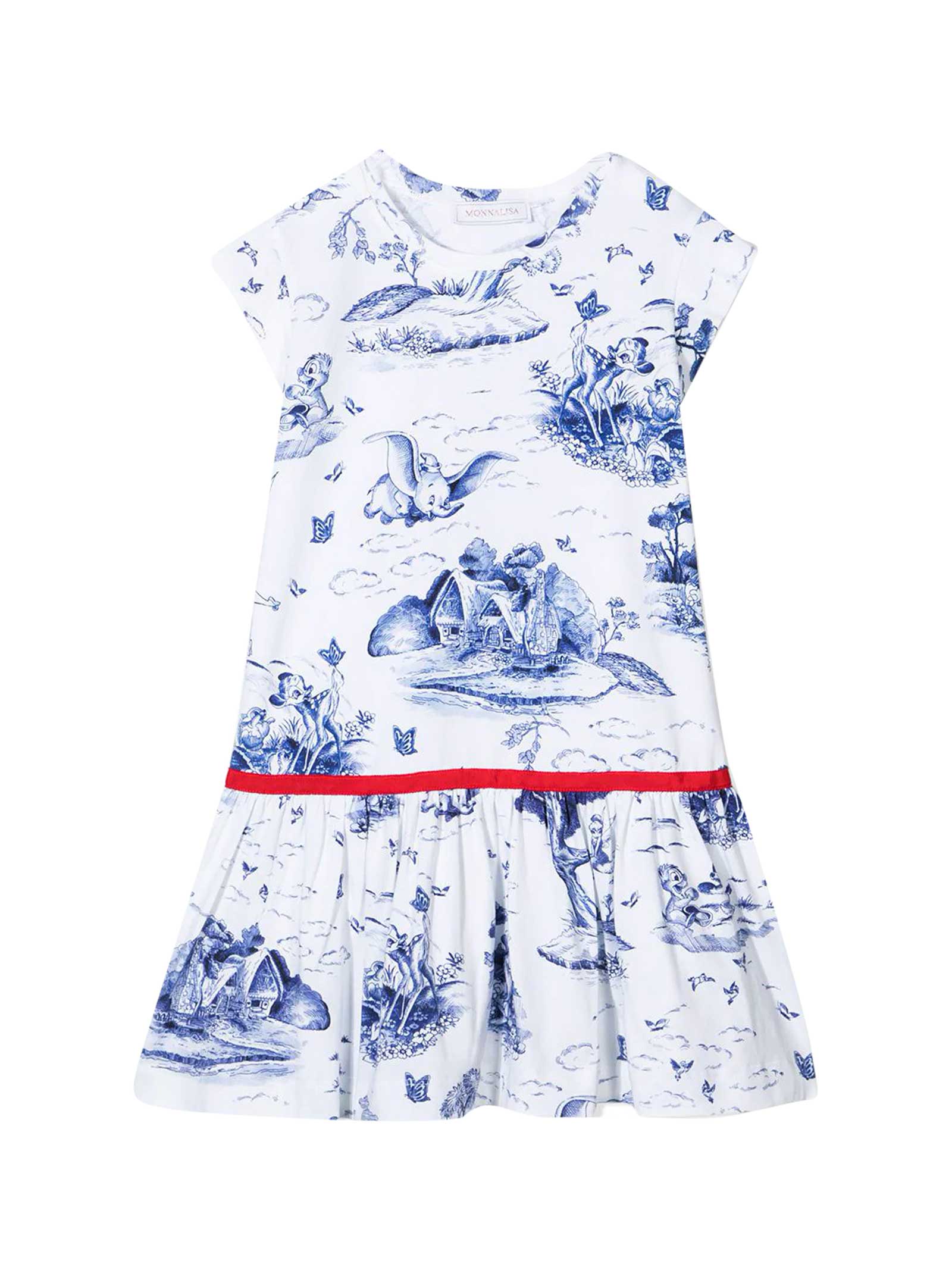 Monnalisa White And Blue Dress