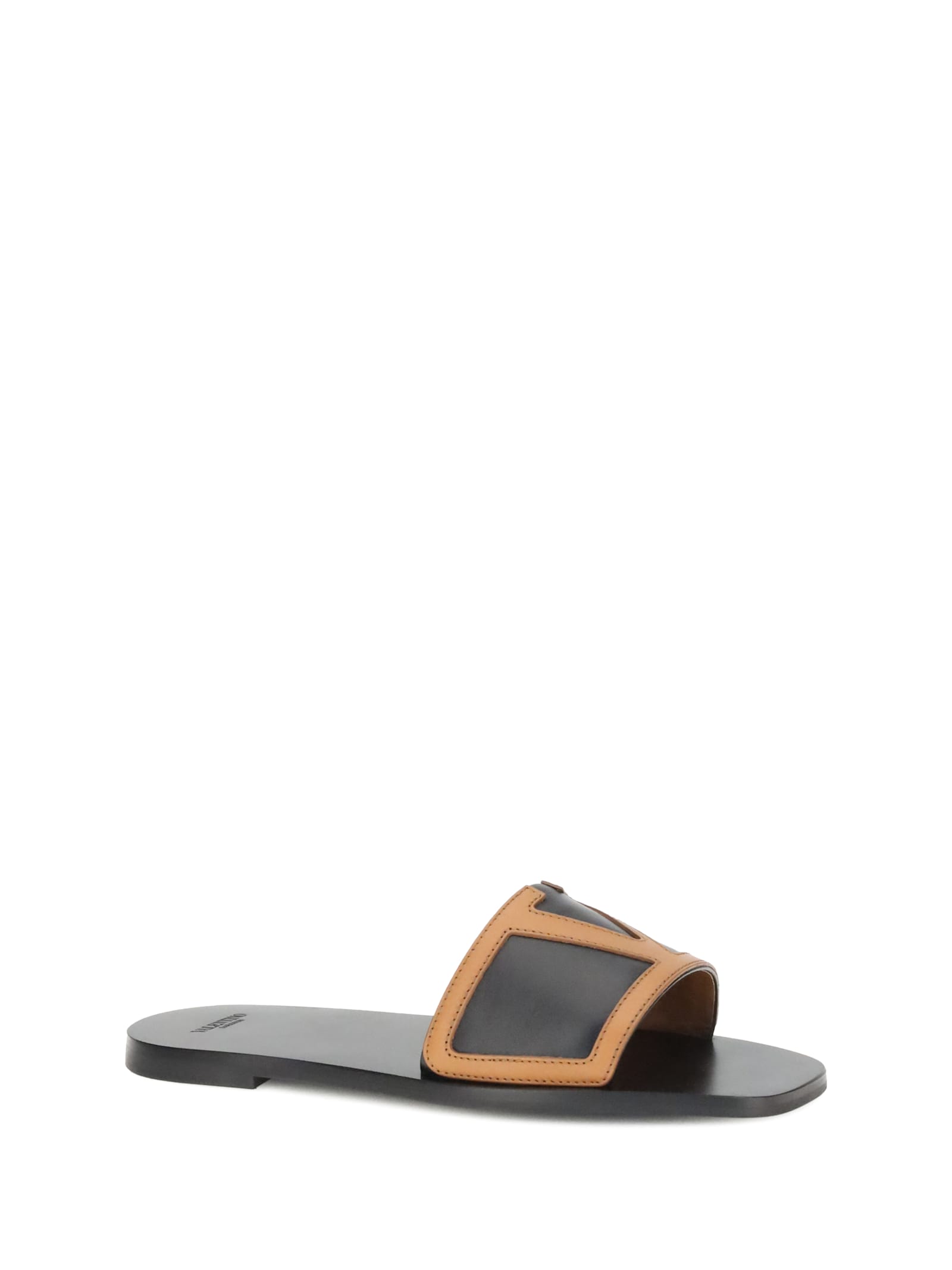 Valentino Viva Superstar Slide Sandal In Nappa Leather In Black
