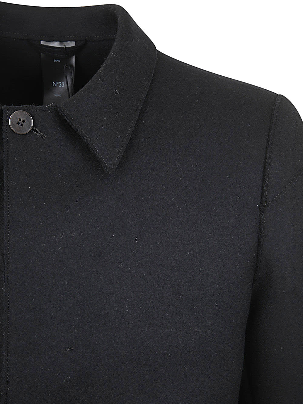 Shop Sapio Panno Short Coat In Black