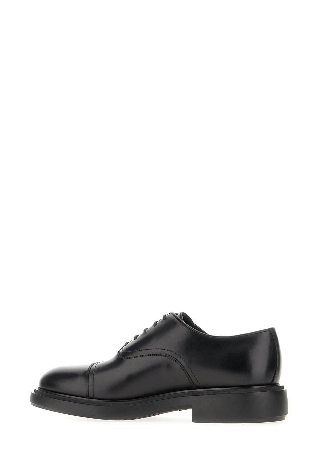Ferragamo Lace-up Balmoral Calfskin Cap Toe Shoes In Nero