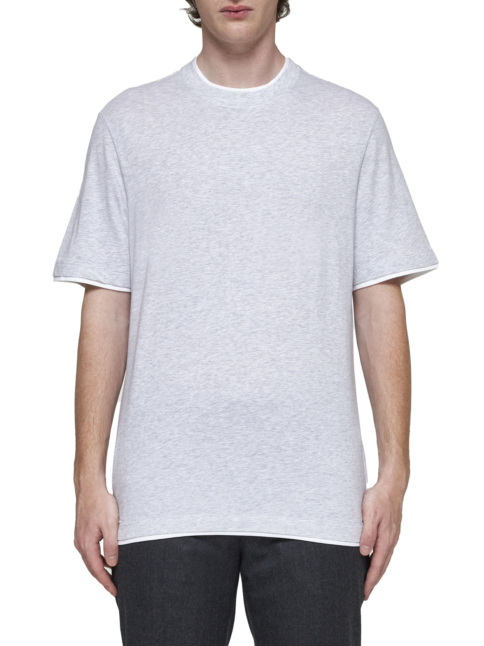 Shop Brunello Cucinelli T-shirt In Light Grey