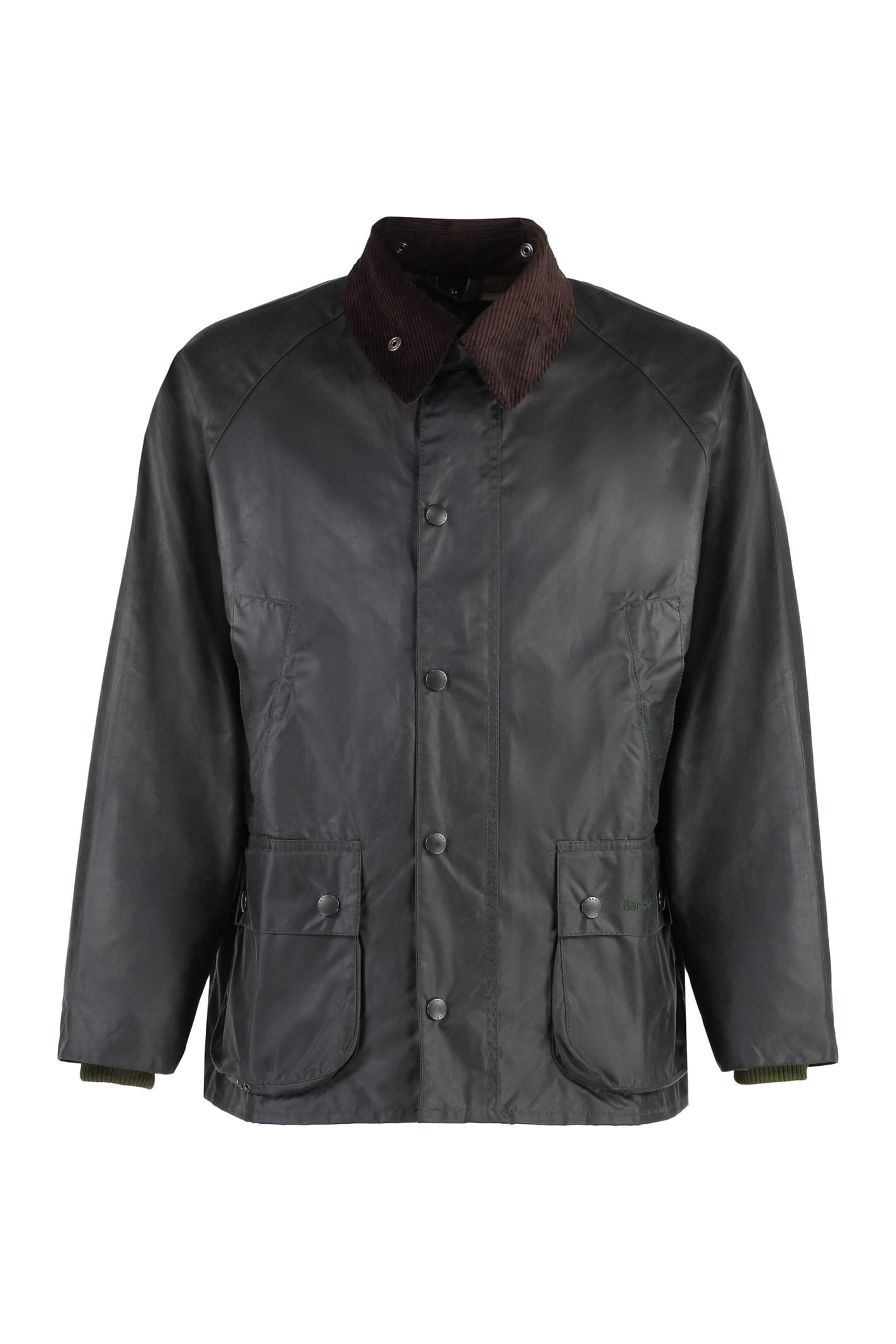 Barbour Bedale Jacket In Coated Cotton In Black