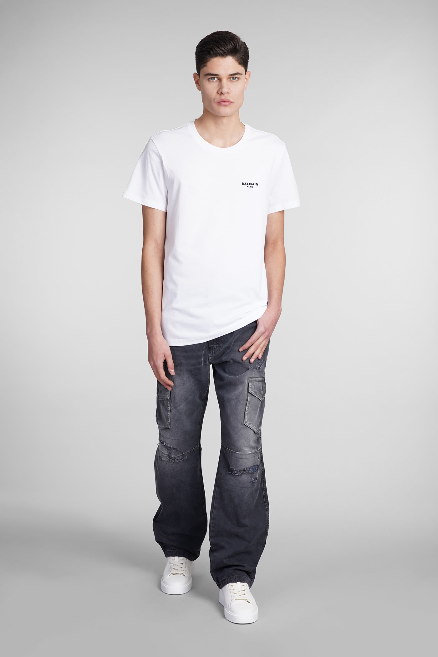 Shop Balmain T-shirt In White Cotton